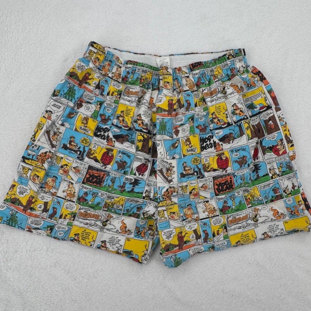 Vintage Flintstones & Yogi Bear Cotton Boxers Mens Sz 34 Retro 90's Comic Print